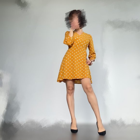 ๐ Yellow Summer Dress: Sandro Moscoloni French Polka Dot Chic ๐ - Picture 1 of 3